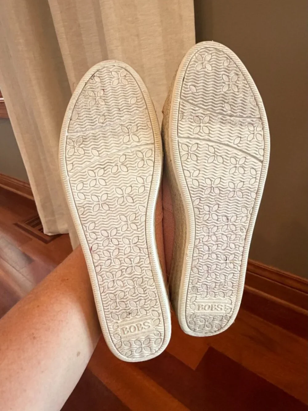 BOBS from Skechers Fairy Duster Wedge Espadrilles Pink Blush Memory Foam Size 11